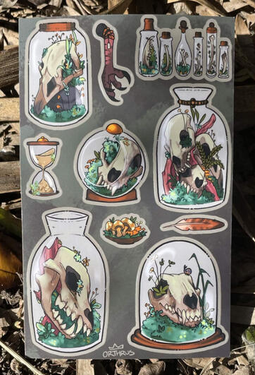 Skull jar stickersheet